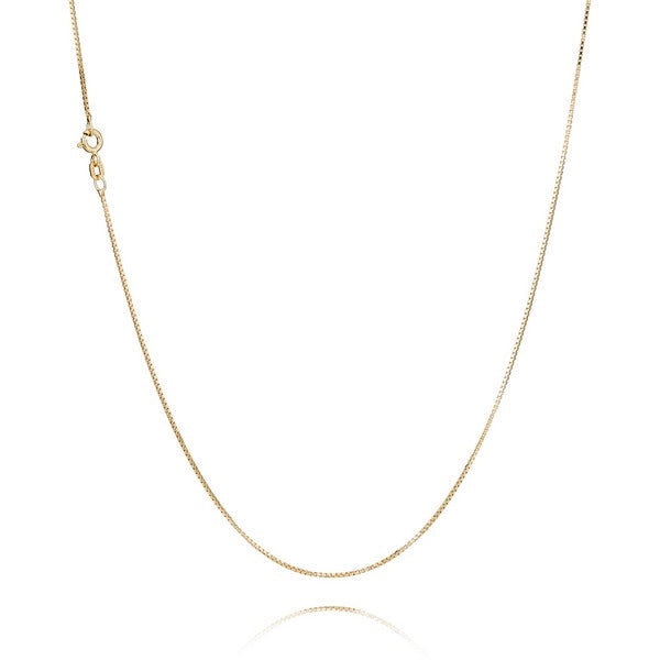 BNH Venezia halskæde i forgyldt sterlingsølv med klassisk kasseled 36–80 cm.